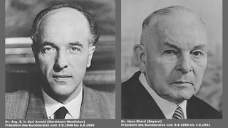 Der erste und zweite Bundesratspräsident - Karl Arnold (Nordrhein-Westfalen) und Hans Ehard (Bayern) Der erste und zweite Bundesratspräsident - Karl Arnold (Nordrhein-Westfalen) und Hans Ehard (Bayern)